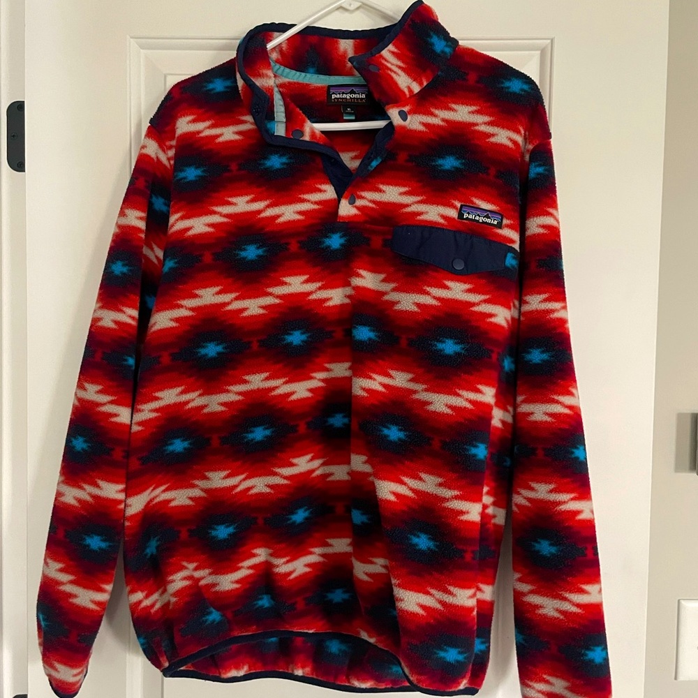 Patagonia XL Syncilla Wild Desert Snap T Fleece Pullovrr Western Ikat